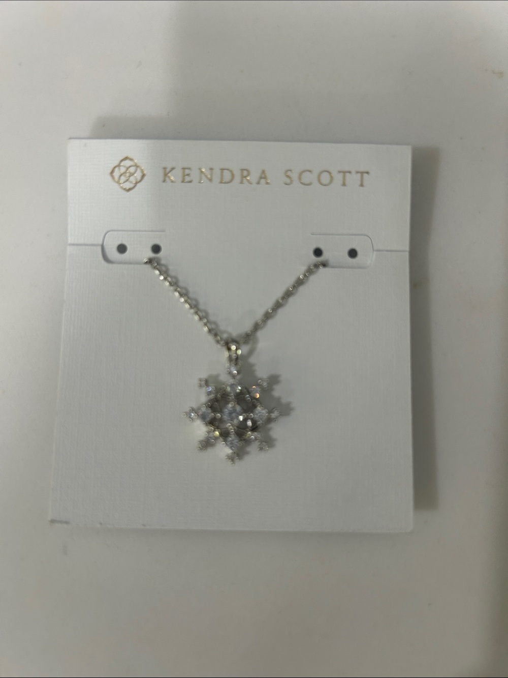 Kendra Scott Silver Sparkling Snowflake Pendant Necklace